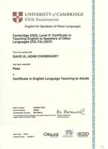 Celta certificate 